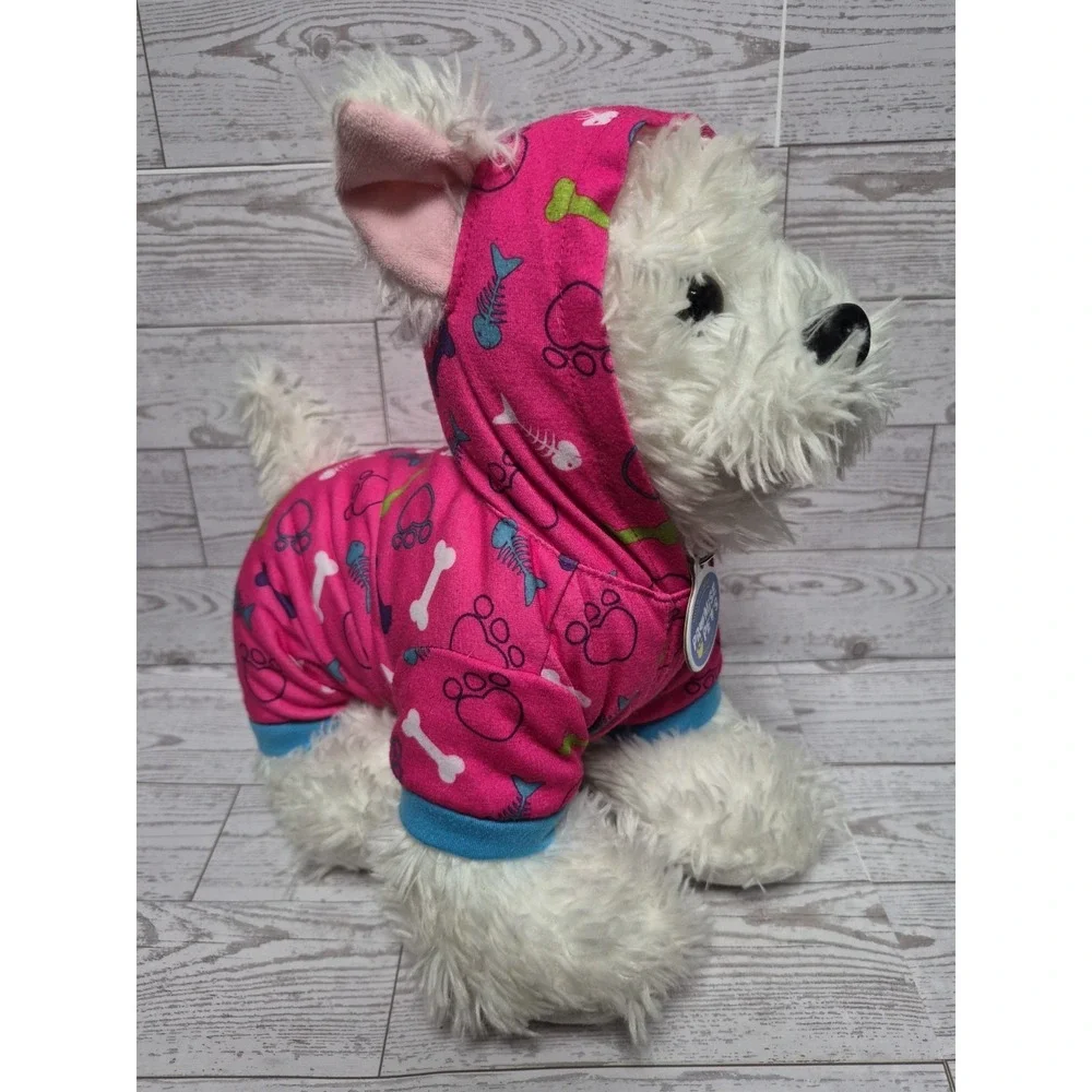 Build a Bear White Westie Plush Dog Dressed